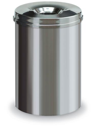 Corbeille à papier autoextinguible en acier inoxydable