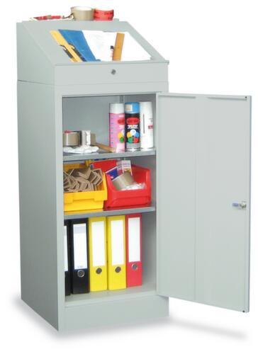 PAVOY Armoire avec pupitre gris clair avec 2 tablettes