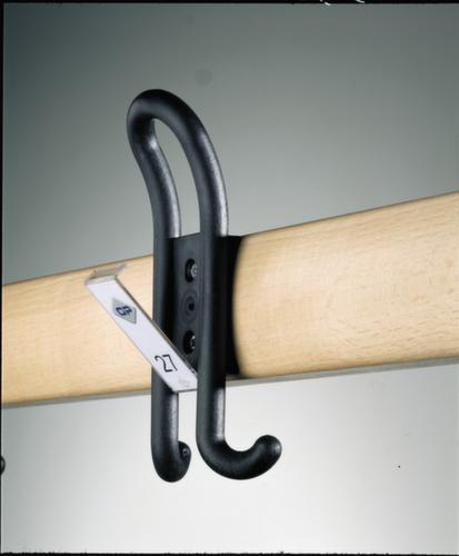 C+P Banc vestiaire gris noir avec crochets et lames en bois