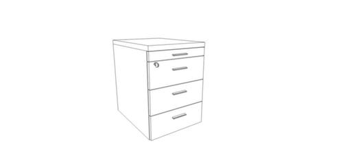 Quadrifoglio Caisson mobile, 3 tiroir(s), blanc/blanc