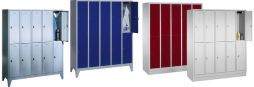 C+P Armoire vestiaire à deux niveaux Classic avec 5x2 compartiments et portes lisses