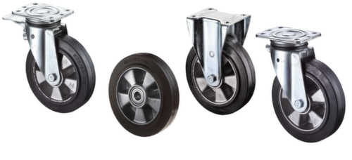 BS-ROLLEN Roue en caoutchouc plein élastique pour fortes charges force max. 550 kg