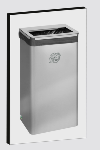 VAR Poubelle en acier inoxydable B 31, 40 l