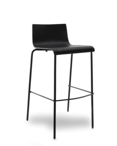 tabouret de bar SIT-ON BB-5 avec dossier bas, assise noir