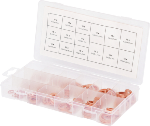 KS Tools Assortiment de bagues d'étanchéité en cuivre