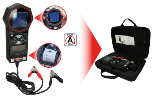 KS Tools Testeur numérique de batteries et de systèmes de charge 12V / 24V avec imprimante intégrée