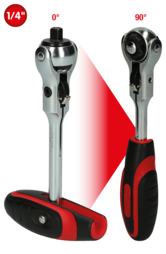 KS Tools Cliquet 1/4" MODIFIX Mini T-Handle Swivel Head