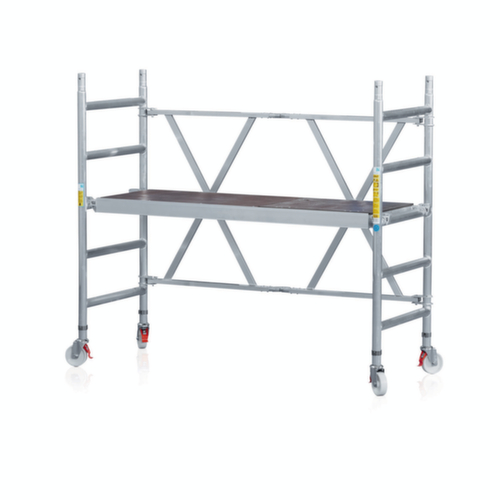 Mobile folding scaffold.working height up to approx. 3m. Platform height max.0.99m.Load 275Kg