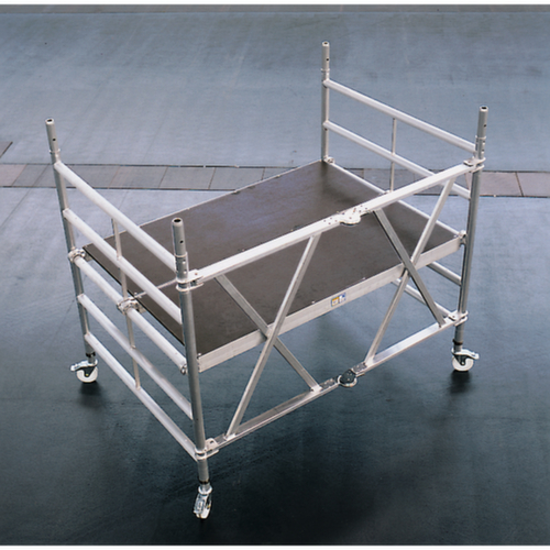 Mobile folding scaffold.working height up to approx. 3m. Platform height max.0.99m.Load 365Kg