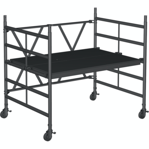 Mobile folding scaffold.working height up to approx. 3m. Platform height max.0.99m.Load 365Kg