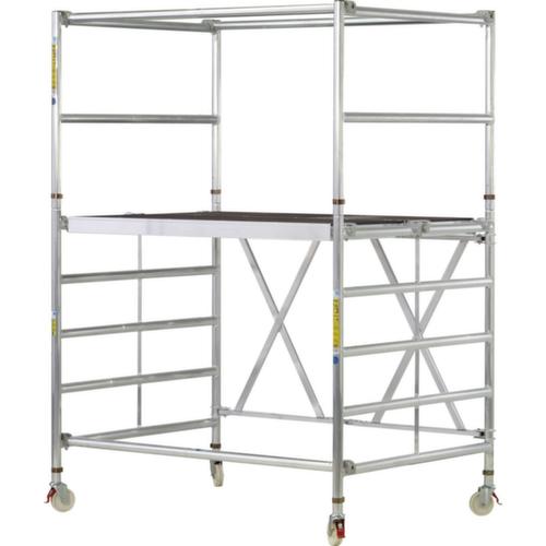 Mobile folding scaffold.working height up to approx. 3m. Platform height max.0.99m.Load 365Kg