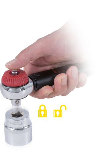 KS Tools Clé dynamométrique ERGOTORQUEprecision 40-200 Nm avec bouton rotatif à verrouillage rapide Tête à cliquet 1/2".