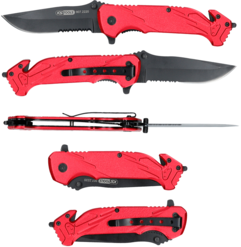 KS Tools Couteau pliant avec serrure et coupeur de ceinture