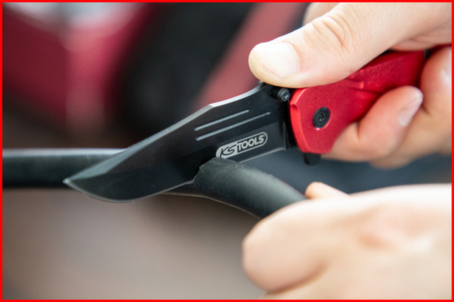 KS Tools Couteau pliant avec serrure et coupeur de ceinture