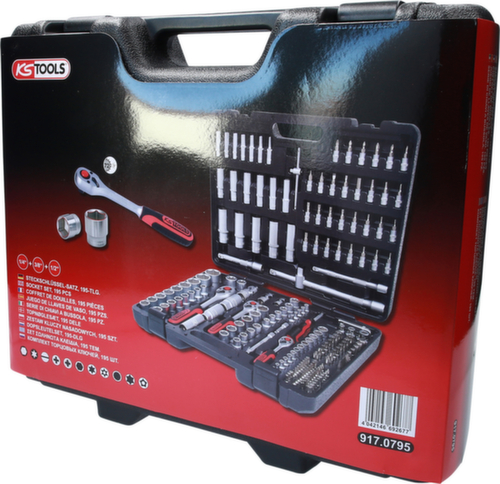 KS Tools Jeu de clés à douille 1/4"+3/8"+1/2"