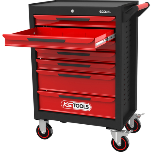 KS Tools ECOline BLACK/ROT Chariot d'atelier avec 7 tiroirs