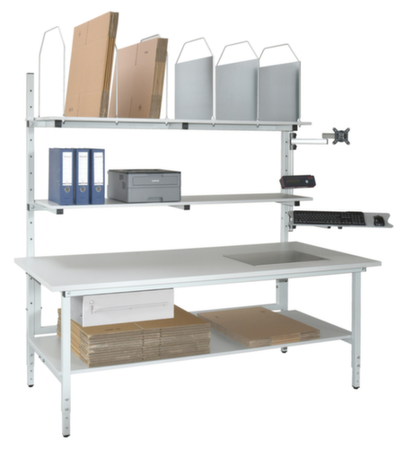 Colonne profilée Classic/Multiplex pour l'installation d'un support TFT et d'une tablette clavier pour table d'emballage