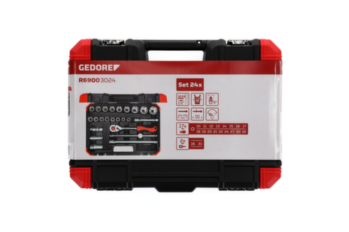 GEDORE R69003024 Jeu de clés à douilles 1/2" 10-32mm 24 pièces