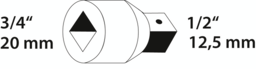 GEDORE 3219 Réducteur 3/4" à 1/2