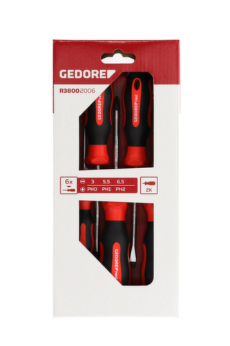 GEDORE R38002006 Jeu de tournevis 2K PH+SL 6 pièces