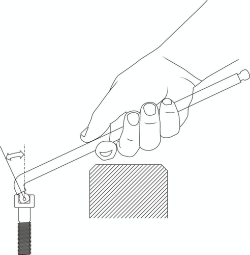 42 DKEL 6 Tournevis d'angle XL double tête sphérique 6 pans creux 6 mm
