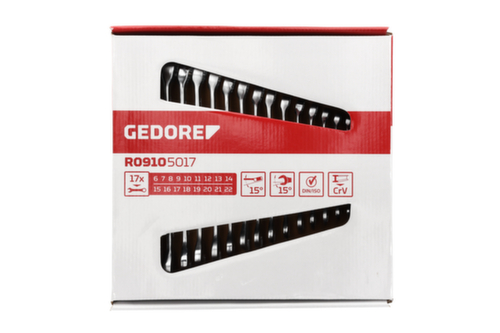 GEDORE R09105017 Jeu de clés mixtes 6-22 mm 17 pièces
