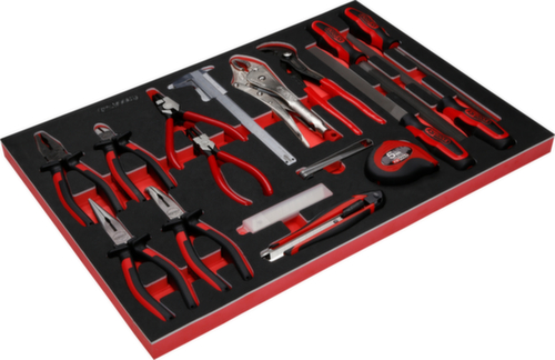 KS Tools pliers and file set in foam insert