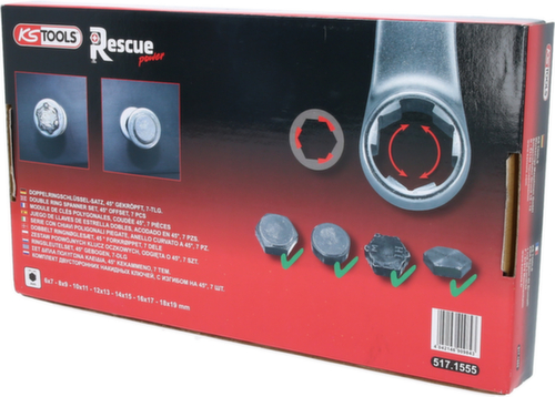 KS Tools RESCUEpower double ring wrench set