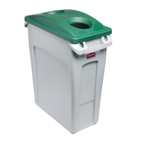 Rubbermaid Couvercle Slim Jim® pour introduction de bouteilles pour collecteur de recyclage, vert