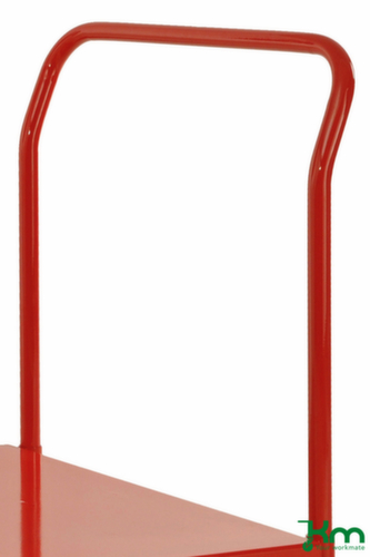 Kongamek Chariot à poignée de poussée avec surface de chargement en acier, force 1200 kg, plateau longueur x largeur 1400 x 760 mm