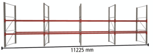 META Rayonnage à palettes MULTIPAL pour 36 palettes, largeur 11225 mm, 3 niveaux de stockage