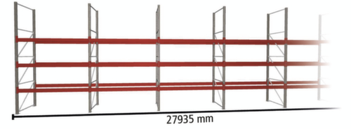 META Rayonnage à palettes MULTIPAL pour 120 palettes, largeur 27935 mm, 4 niveaux de stockage