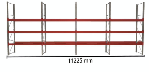 META Rayonnage à palettes MULTIPAL pour 32 palettes, largeur 11225 mm, 4 niveaux de stockage