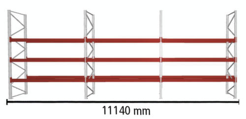 META Rayonnage à palettes MULTIPAL pour 48 palettes, largeur 11140 mm, 4 niveaux de stockage