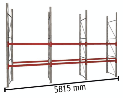 META Rayonnage à palettes MULTIPAL pour 27 palettes, largeur 5815 mm, 3 niveaux de stockage