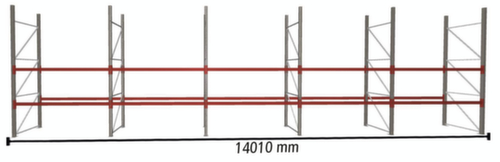 META Rayonnage à palettes MULTIPAL pour 45 palettes, largeur 14010 mm, 3 niveaux de stockage