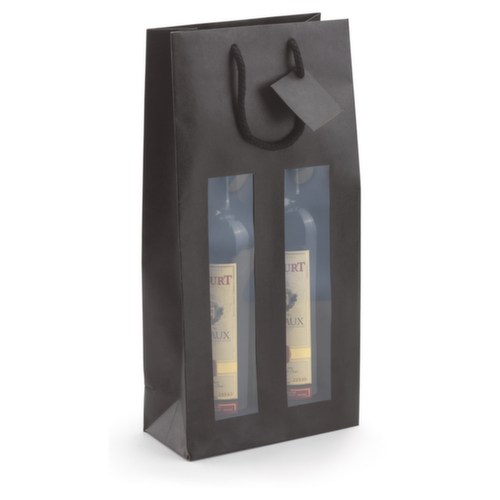 10 sacs vitrine noirs pour 2 bouteilles