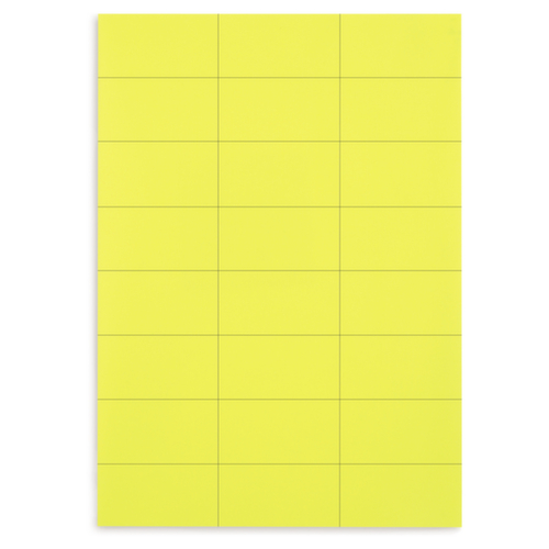 Étiquette fluo jaune rectangulaire adhésif permanent en planche A4 70x37 mm