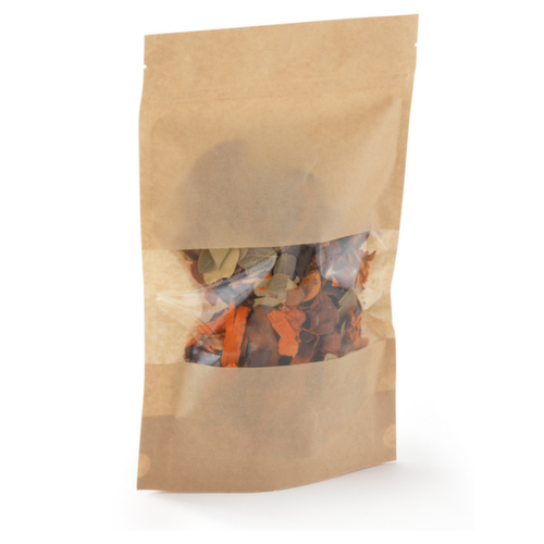 250 sachets kraft avec fenêtre transparente