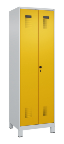C+P Armoire vestiaire noir-blanc Evolo PLUS avec double compartiment et pieds