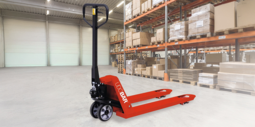 UDOBÄR Transpalette, 2500 kg force, polyuréthane/nylon