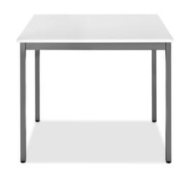Table polyvalente rectangulaire en tube carré, largeur x profondeur 700 x 600 mm, panneau gris clair