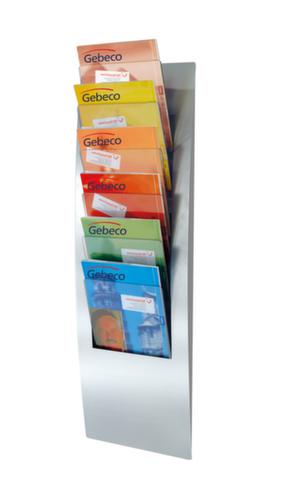 Wandfolderhouder Varia, 6 planken, onderstel zilverkleurig