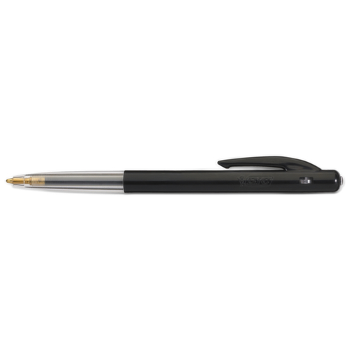 BIC® Balpen M10 Clic Fine, letterkleur zwart, schacht zwart/transparant