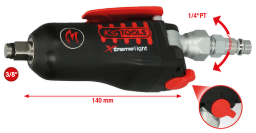 3/8" MONSTER Xtremelight Mini Air Slagmoersleutel met omkeerhendel
