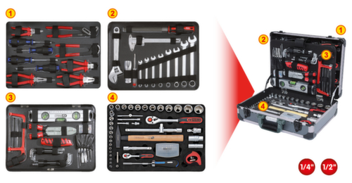 1/4"+1/2" gereedschapsset
