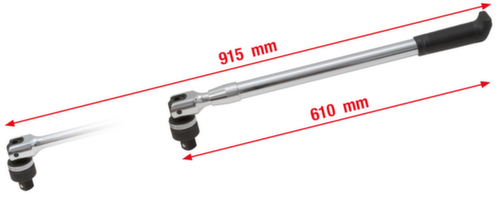 Telescopische hefboom met 3/4" omkeerbare ratel