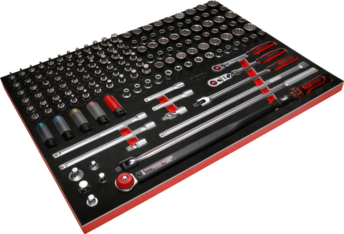 1/2" dopsleutelset in schuimrubberen inlage