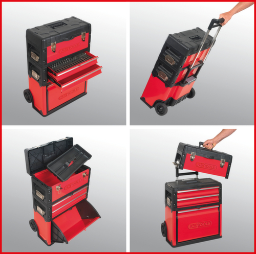 Verrijdbare gereedschapskist van kunststof-staal