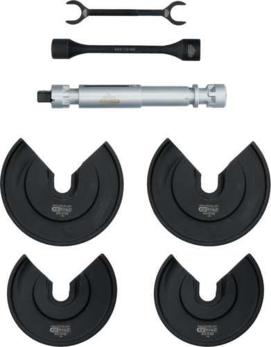 Universele telescopische centreerklemset voor binnenveren